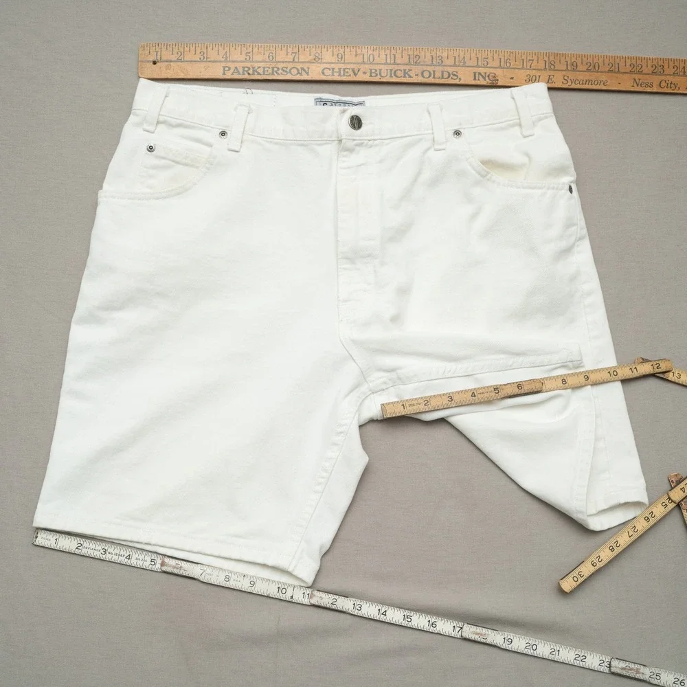 Vintage 80s 90s Baggy Genuine Sonoma Jean Co Women's Shorts White Denim 36x9